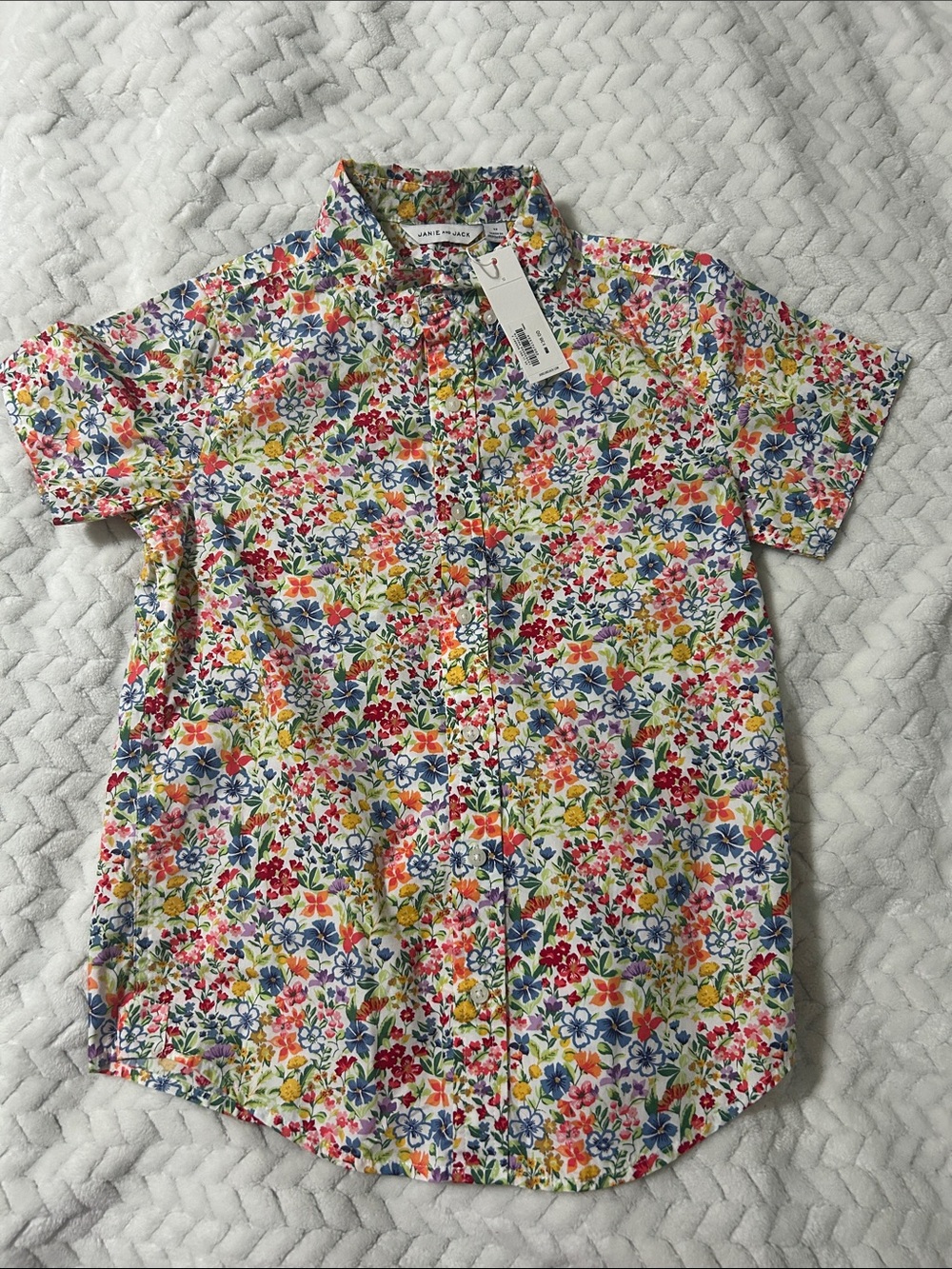 Janie and Jack Boys Floral Button Down Shirt